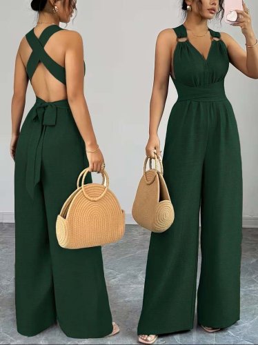 Kadın Askılı Halka Detaylı Arkadan çapraz Tulum, 31666