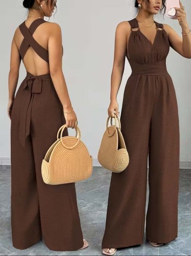 Kadın Askılı Halka Detaylı Arkadan çapraz Tulum, 31667