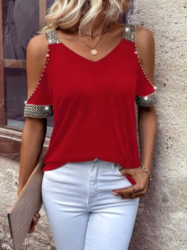 Kadın Omuzlardan Açık V Yakalı Askılı Viskon Bluz , 31846