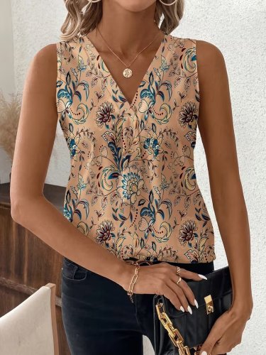 Kadın Askılı V Yakalı Desenli Süprem Bluz, 31861