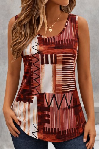 Kadın Askılı Yuvarlak Yakalı Desenli Süprem Bluz, 31884