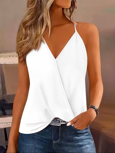 Kadın Ip Askılı V Kruvaze Yakalı Sandy Bluz , 32126