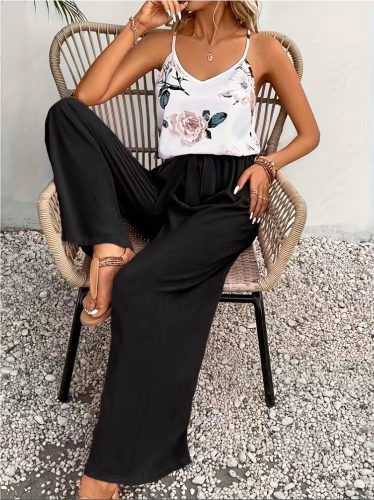 Kadın Askılı V Yakalı Bluz Ve Aerobin Pantolon Ikili Takım , 32439