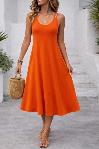 Kadın Askılı Yuvarlak Yakalı Kiloş Uzun Viskon Elbise, 32877