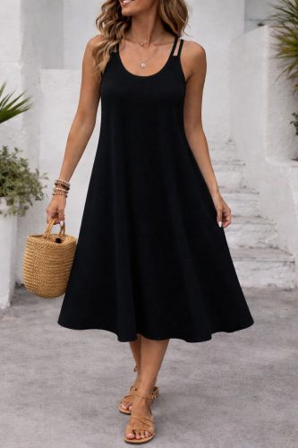 Kadın Askılı Yuvarlak Yakalı Kiloş Uzun Viskon Elbise, 32879