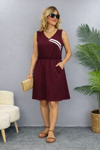 Kadın Askılı V Yakalı Beli Büzgülü Kısa Viskon Iki Iplik Elbise, 32998