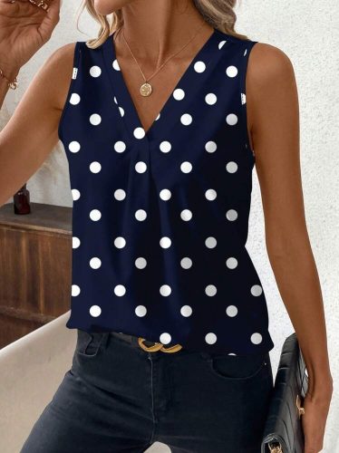 Kadın Askılı V Yakalı Puantiyeli Süprem Bluz , 33391