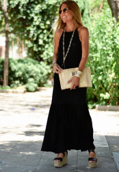 Maxi Boy Eteği Volanlı Viskon Elbise, 4232