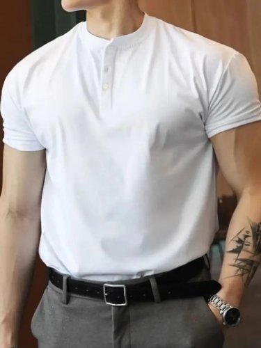 Erkek Kısa Kollu Hakim Yaka önü Düğmeli Viskon Bluz, 26882